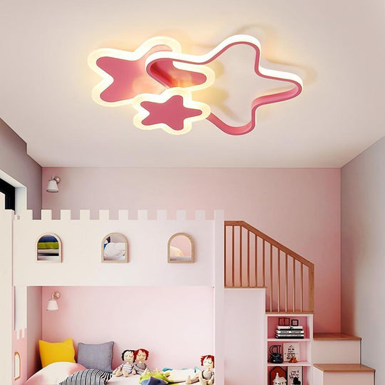 Triple Star Flush Mount LED Ceiling Light