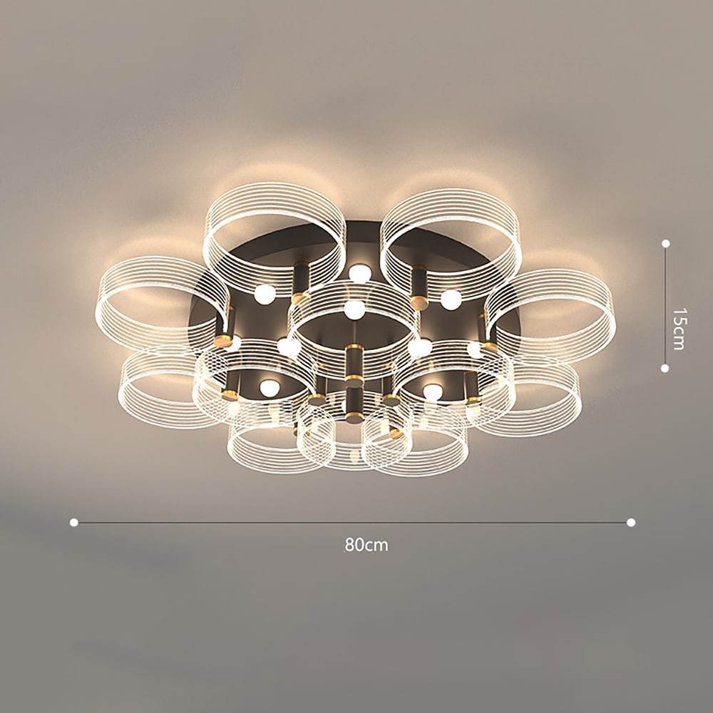 Circles Modernist LED Flush Mount Crystal Ceiling Light