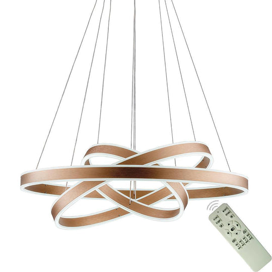 Modern Circle Foyer Chandelier – Adjustable 3-Ring LED Light