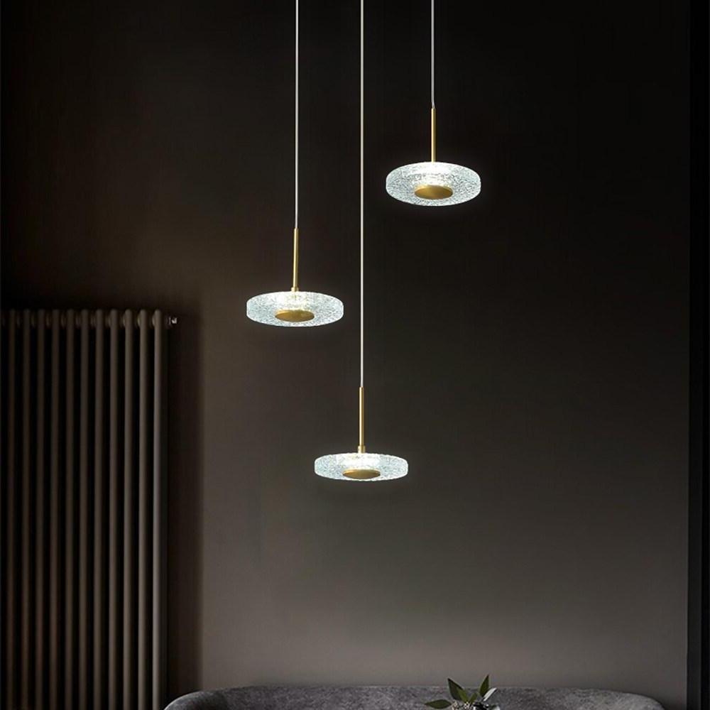 Circular Acrylic Copper LED Gold Nordic Pendant Light Hanging Ceiling Light