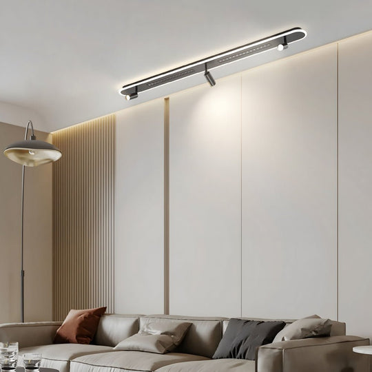 Modern Long Ceiling Light with Adjustable Spotlights – LED