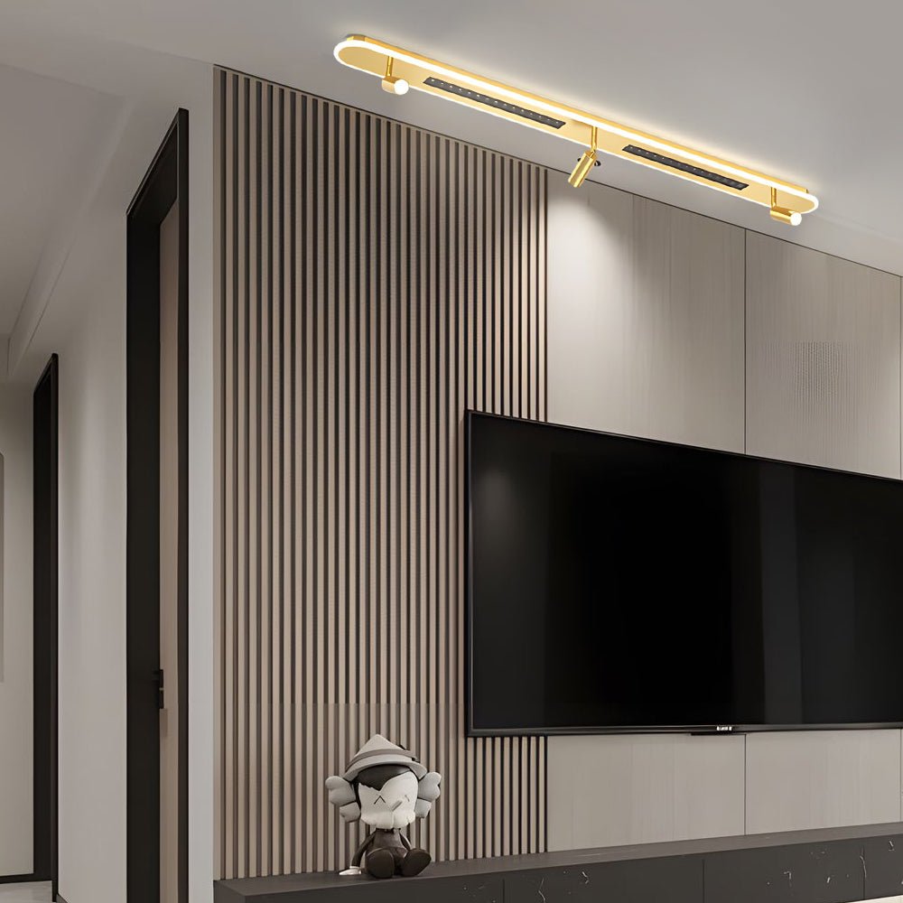 Modern Long Ceiling Light with Adjustable Spotlights – LED