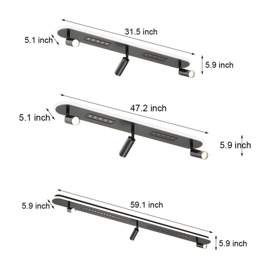 Modern Long Ceiling Light with Adjustable Spotlights – LED