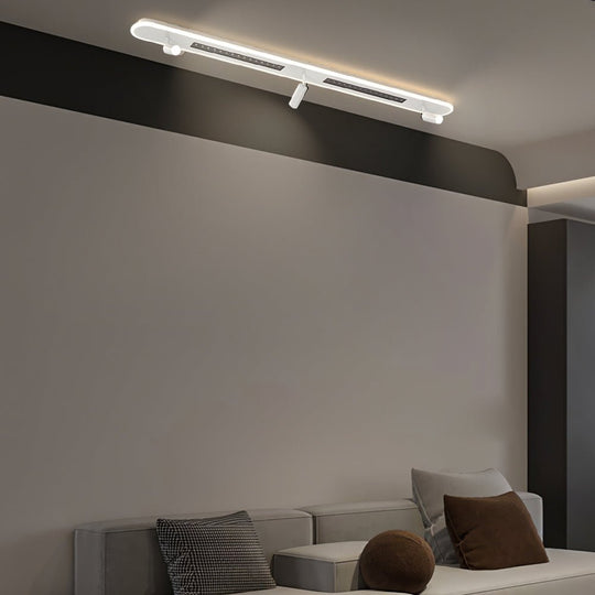 Modern Long Ceiling Light with Adjustable Spotlights – LED