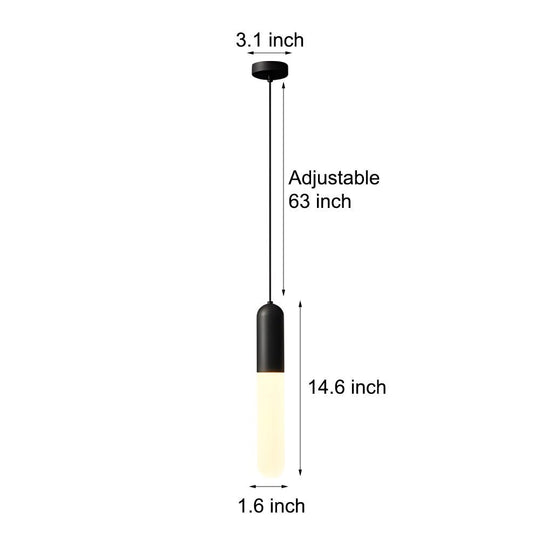 Long Copper Acrylic Three Step Dimming Modern Pendant Light Hanging Lamp