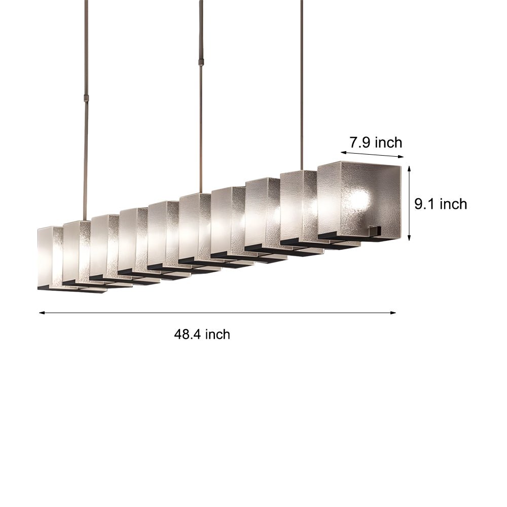 Long Creative Glass Personalized LED Post Modern Dining Room Chandelier