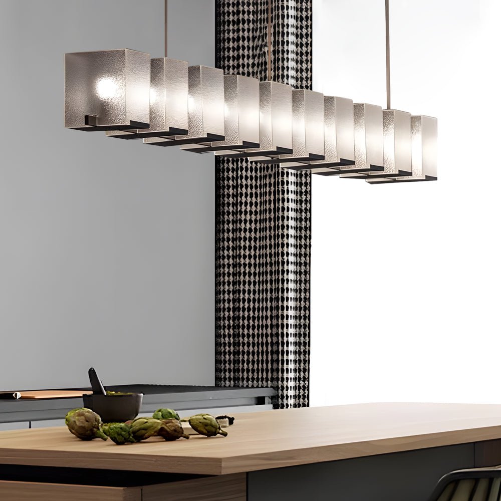 Long Creative Glass Personalized LED Post Modern Dining Room Chandelier