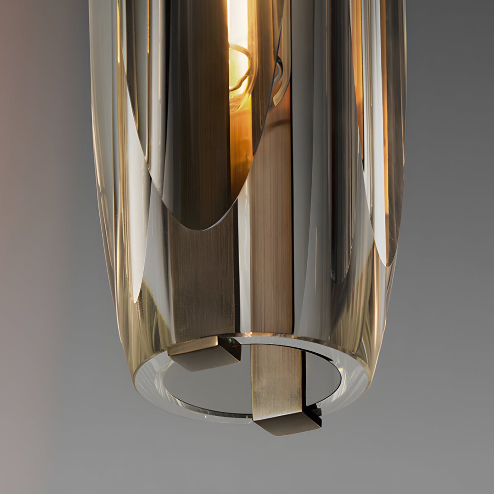 Long Crystal Tungsten Filament LED Post Modern Pendant Light