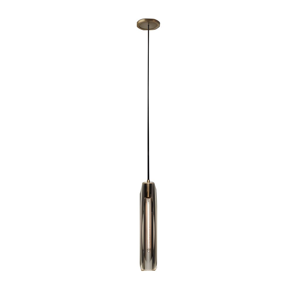 Long Crystal Tungsten Filament LED Post Modern Pendant Light