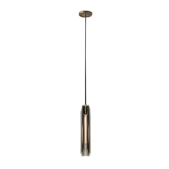 Long Crystal Tungsten Filament LED Post Modern Pendant Light