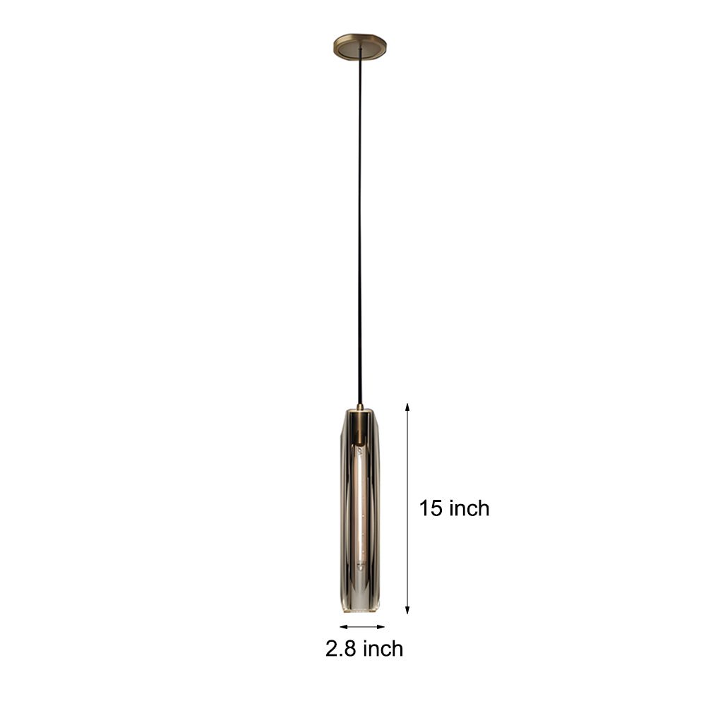 Long Crystal Tungsten Filament LED Post Modern Pendant Light