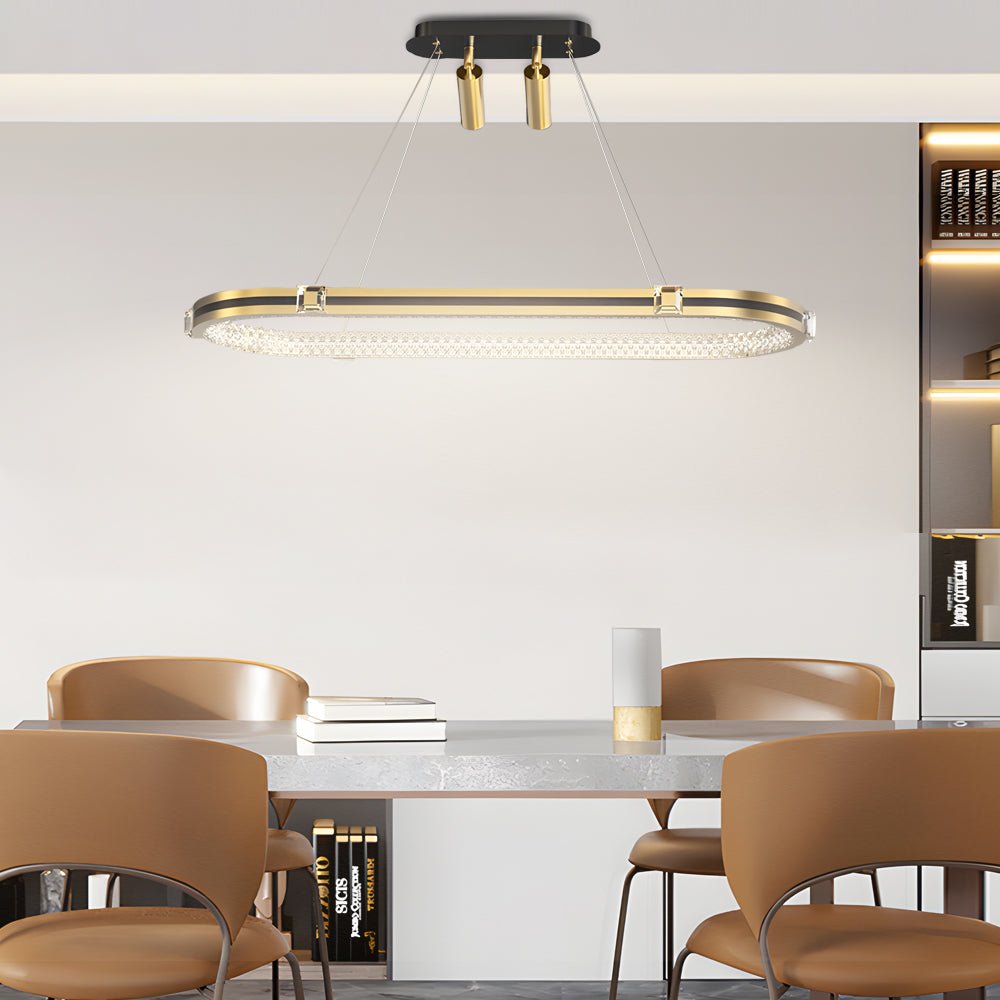 Luxury Oval Ring Dining Chandelier with 3-Step Dimming