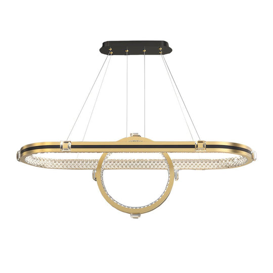 Luxury Oval Ring Dining Chandelier with 3-Step Dimming