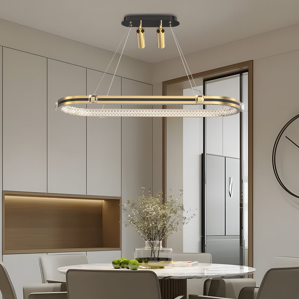 Luxury Oval Ring Dining Chandelier with 3-Step Dimming
