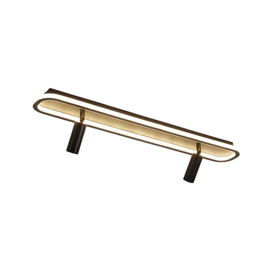 Long Rectangular LED 3-Step Dimming Ceiling Light with Spotlight
