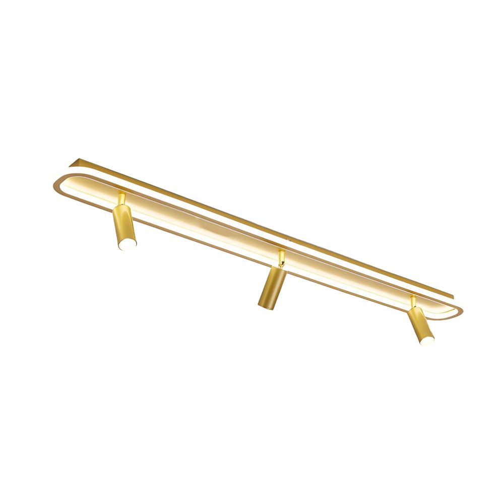 Long Rectangular LED 3-Step Dimming Ceiling Light with Spotlight