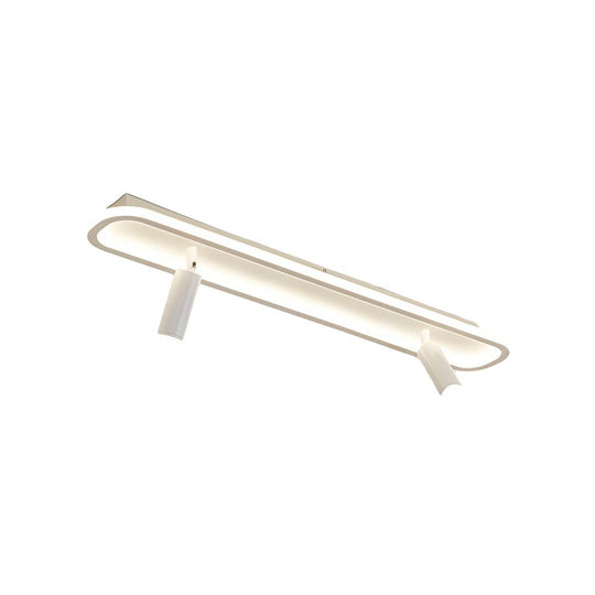 Long Rectangular LED 3-Step Dimming Ceiling Light with Spotlight