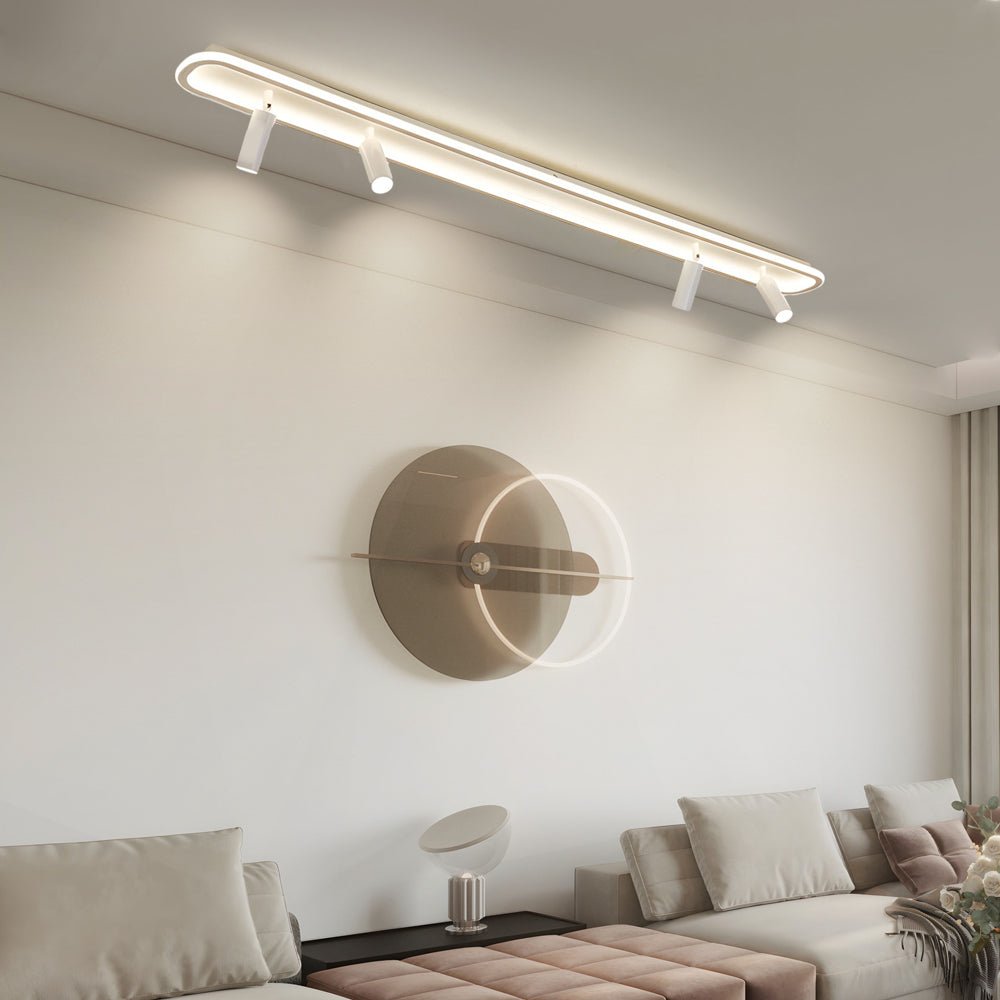 Long Rectangular LED 3-Step Dimming Ceiling Light with Spotlight