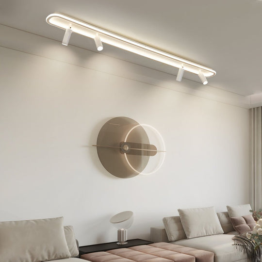 Long Rectangular LED 3-Step Dimming Ceiling Light with Spotlight