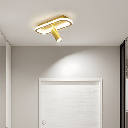 Long Rectangular LED 3-Step Dimming Ceiling Light with Spotlight