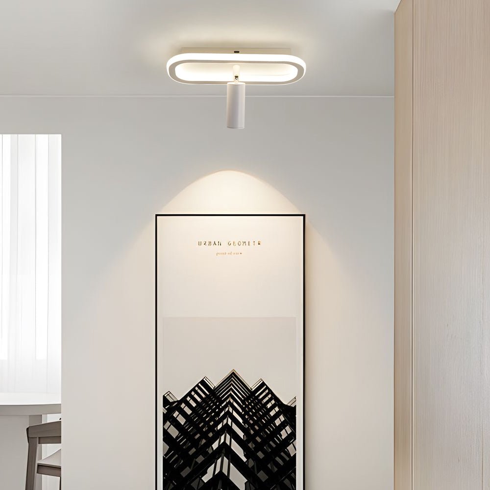 Long Rectangular LED 3-Step Dimming Ceiling Light with Spotlight