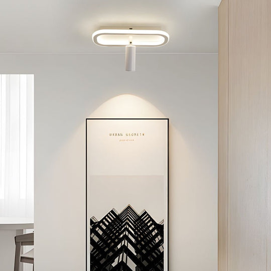 Long Rectangular LED 3-Step Dimming Ceiling Light with Spotlight