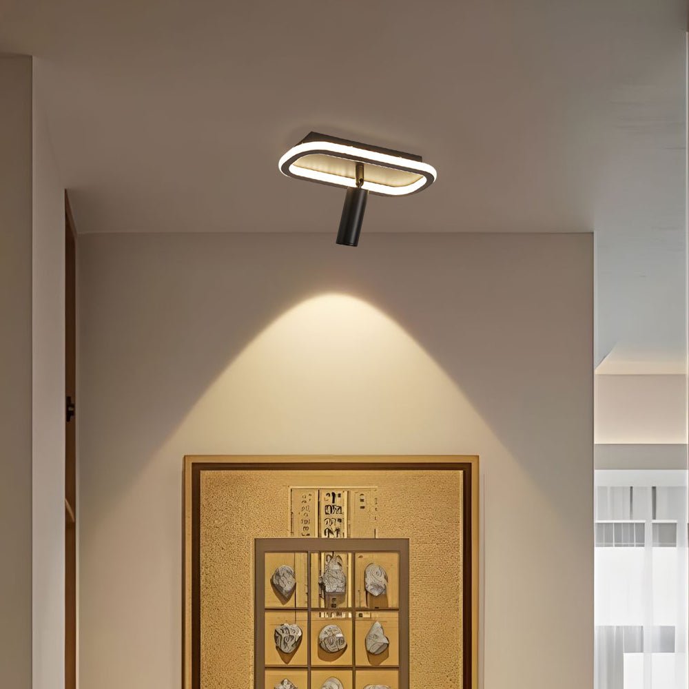 Long Rectangular LED 3-Step Dimming Ceiling Light with Spotlight