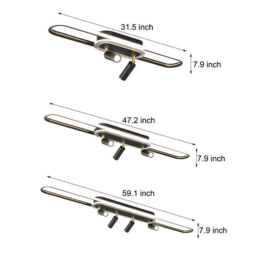 Long Ring Three Step Dimming Modern Surface Mounted Spotlights Ceiling Light