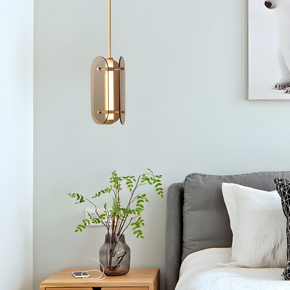 Long Round Glass Creative LED Simple Luxury Nordic Pendant Light