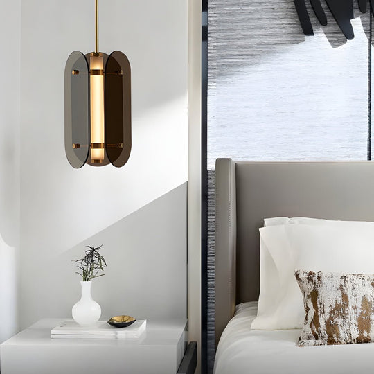 Long Round Glass Creative LED Simple Luxury Nordic Pendant Light