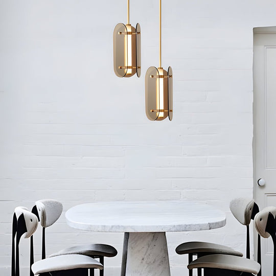 Long Round Glass Creative LED Simple Luxury Nordic Pendant Light