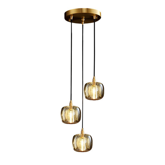 Long Spiral Cubes Crystal LED Dimmable Chandelier for Staircase