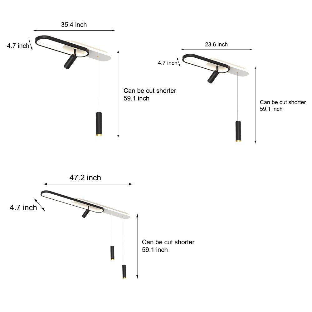 Modern Ceiling Light with Spotlights & Hanging Lamp – LED