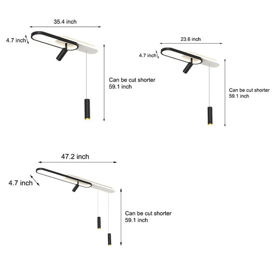Modern Ceiling Light with Spotlights & Hanging Lamp – LED