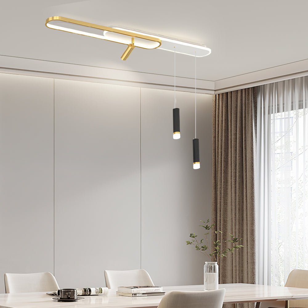 Modern Ceiling Light with Spotlights & Hanging Lamp – LED