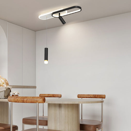 Modern Ceiling Light with Spotlights & Hanging Lamp – LED