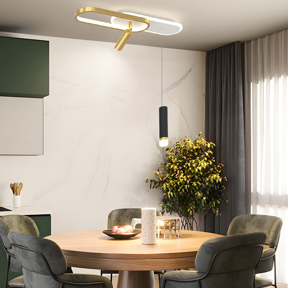 Modern Ceiling Light with Spotlights & Hanging Lamp – LED
