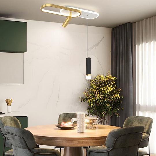 Modern Ceiling Light with Spotlights & Hanging Lamp – LED