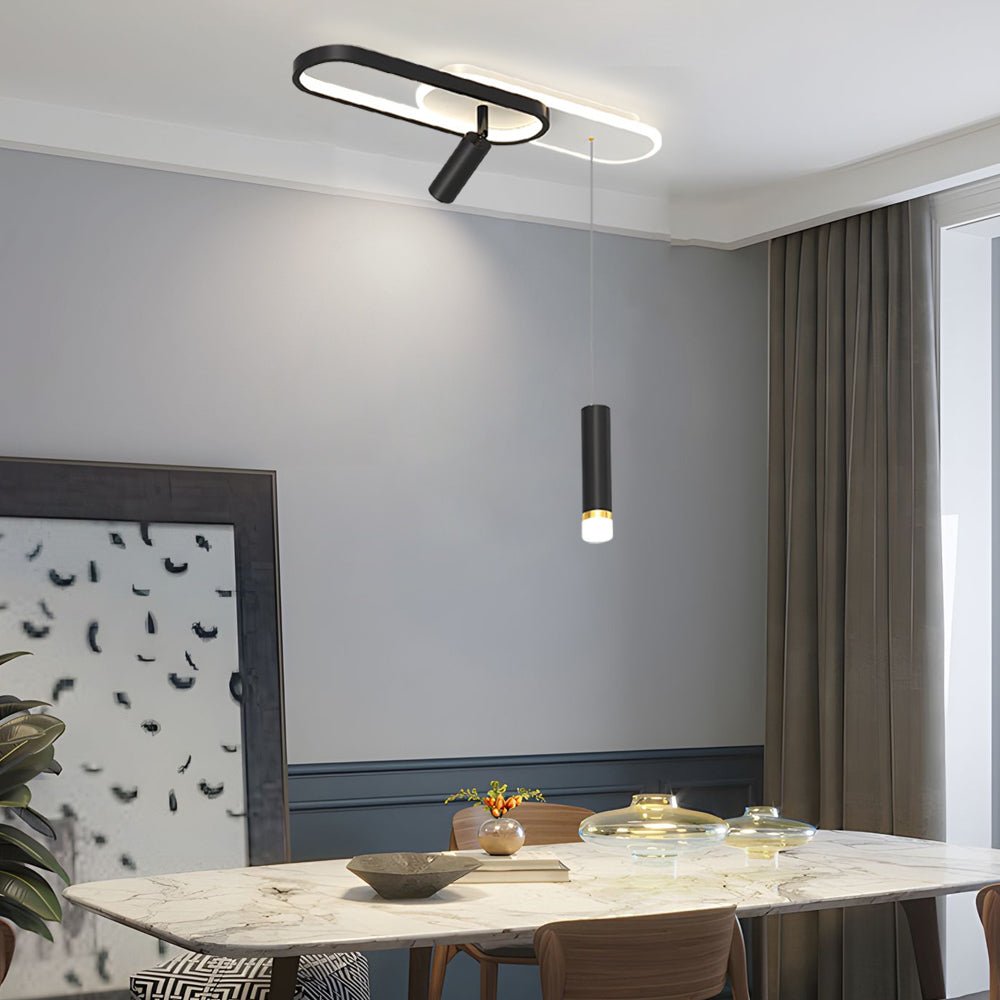 Modern Ceiling Light with Spotlights & Hanging Lamp – LED