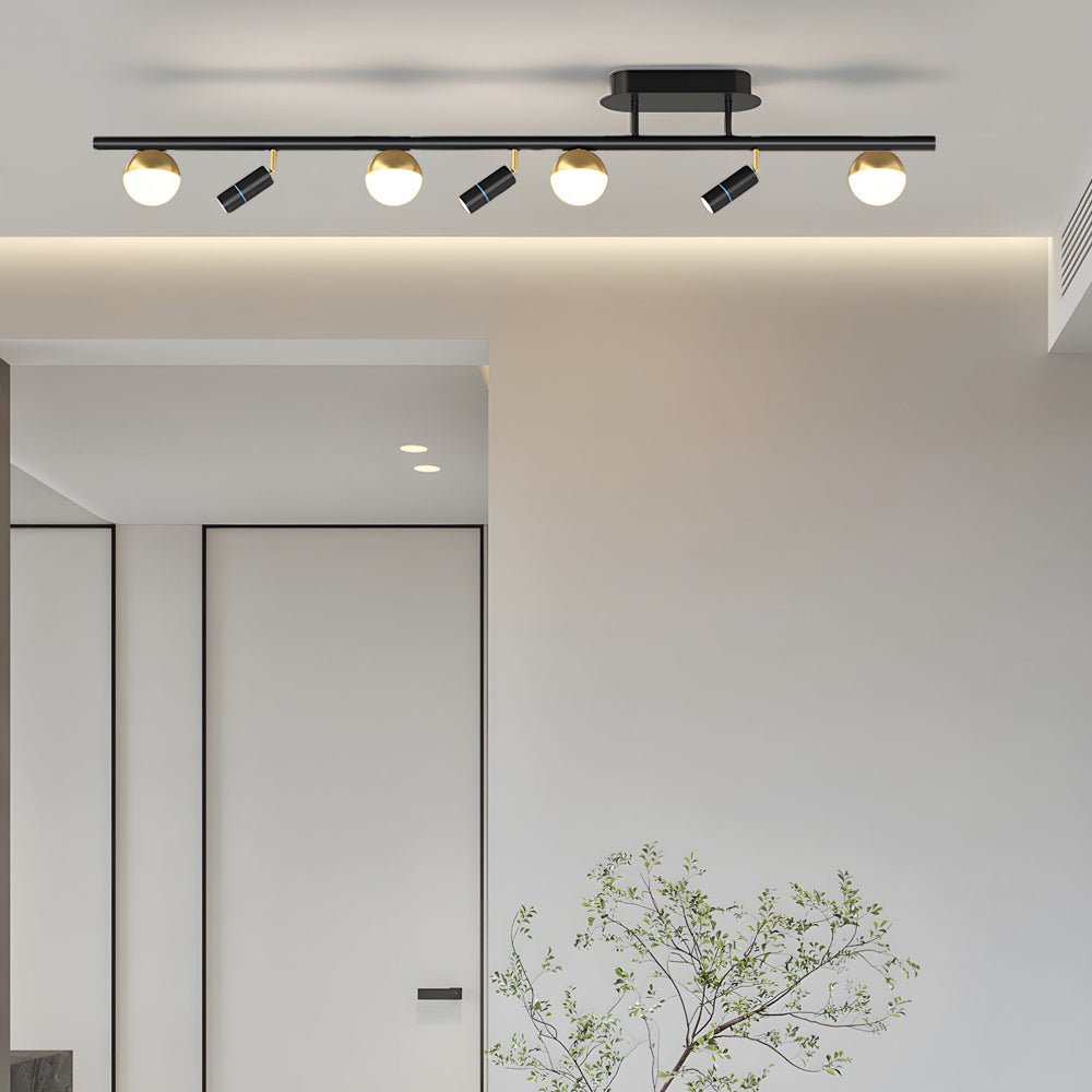 Nordic LED Linear Ceiling Light with 5/7 Spotlights – 3-Step Dimming