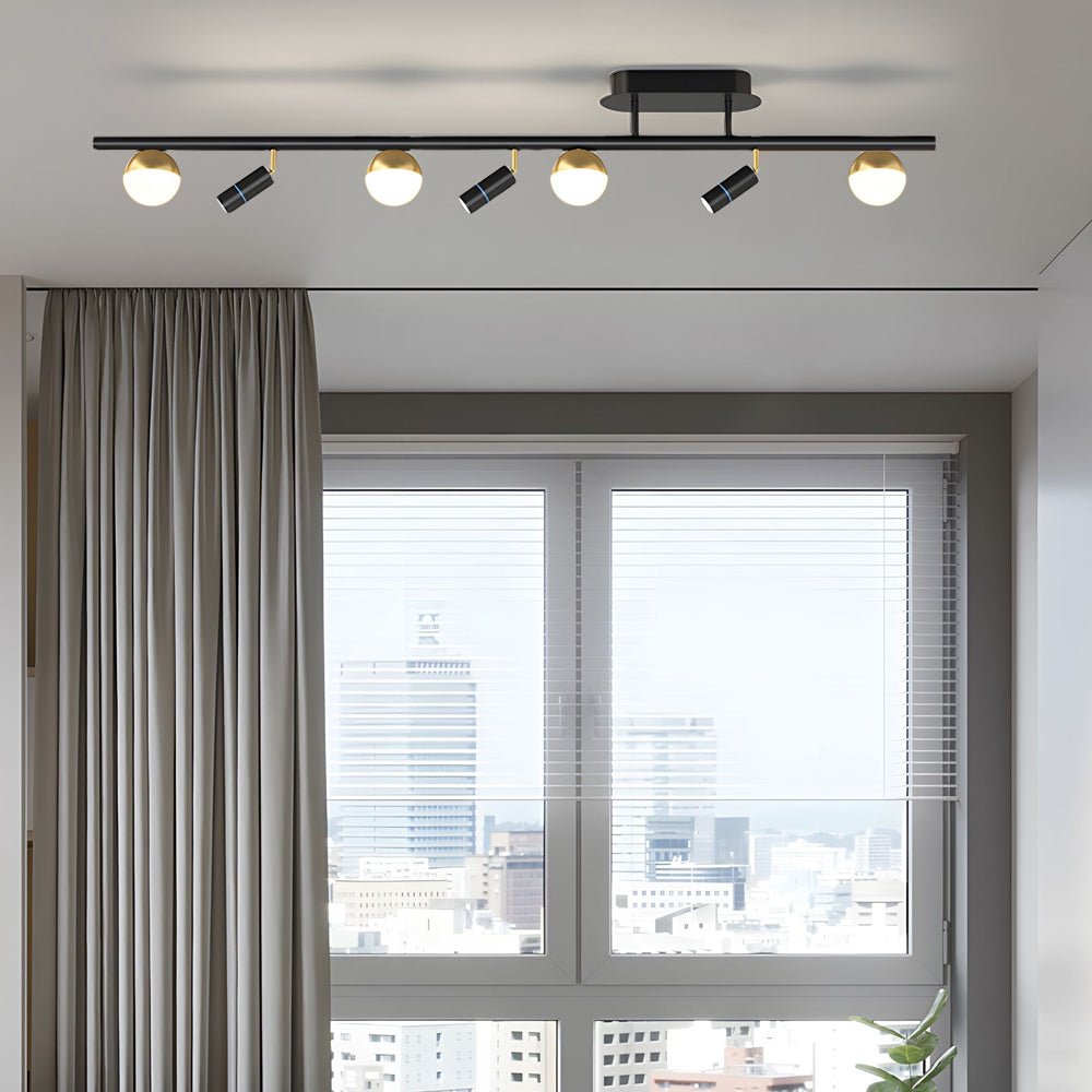 Nordic LED Linear Ceiling Light with 5/7 Spotlights – 3-Step Dimming