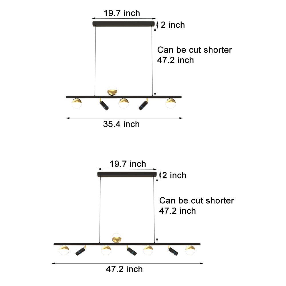 Nordic Linear Pendant Light with 3-Step Dimming