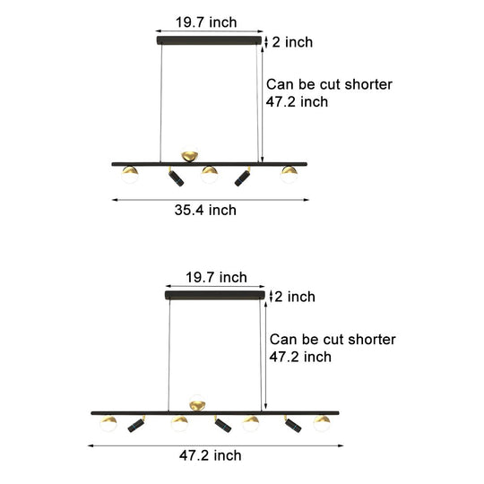 Nordic Linear Pendant Light with 3-Step Dimming