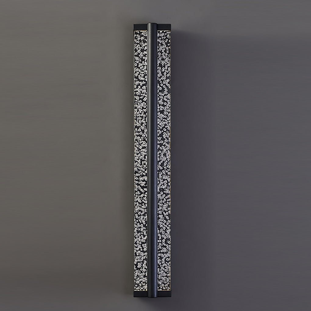 Black Rectangular Stainless Steel Crystal LED Wall Sconce