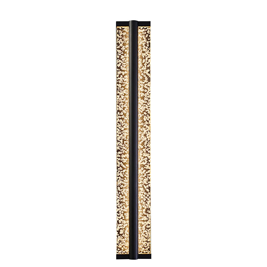 Black Rectangular Stainless Steel Crystal LED Wall Sconce