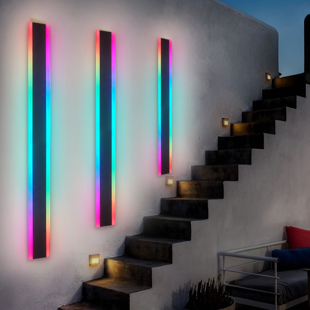 Long Linear Waterproof LED RGB Multi Color Modern Outdoor Sconces