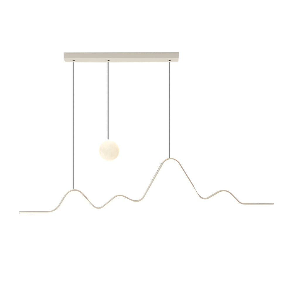 Modern Waves Mountain Moon LED Chandelier – 3-Step Dimming