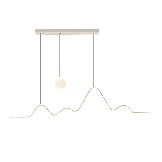Modern Waves Mountain Moon LED Chandelier – 3-Step Dimming
