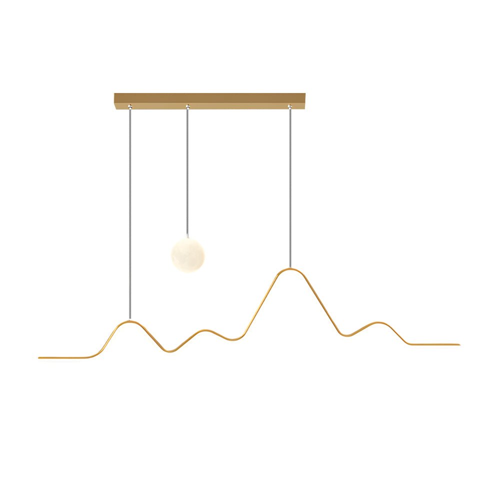 Modern Waves Mountain Moon LED Chandelier – 3-Step Dimming