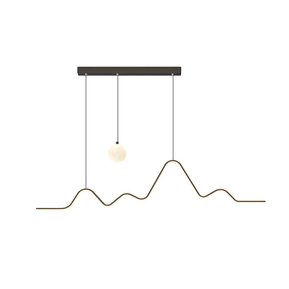 Modern Waves Mountain Moon LED Chandelier – 3-Step Dimming